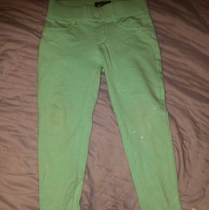 Childrens place mint green sparkly leggings